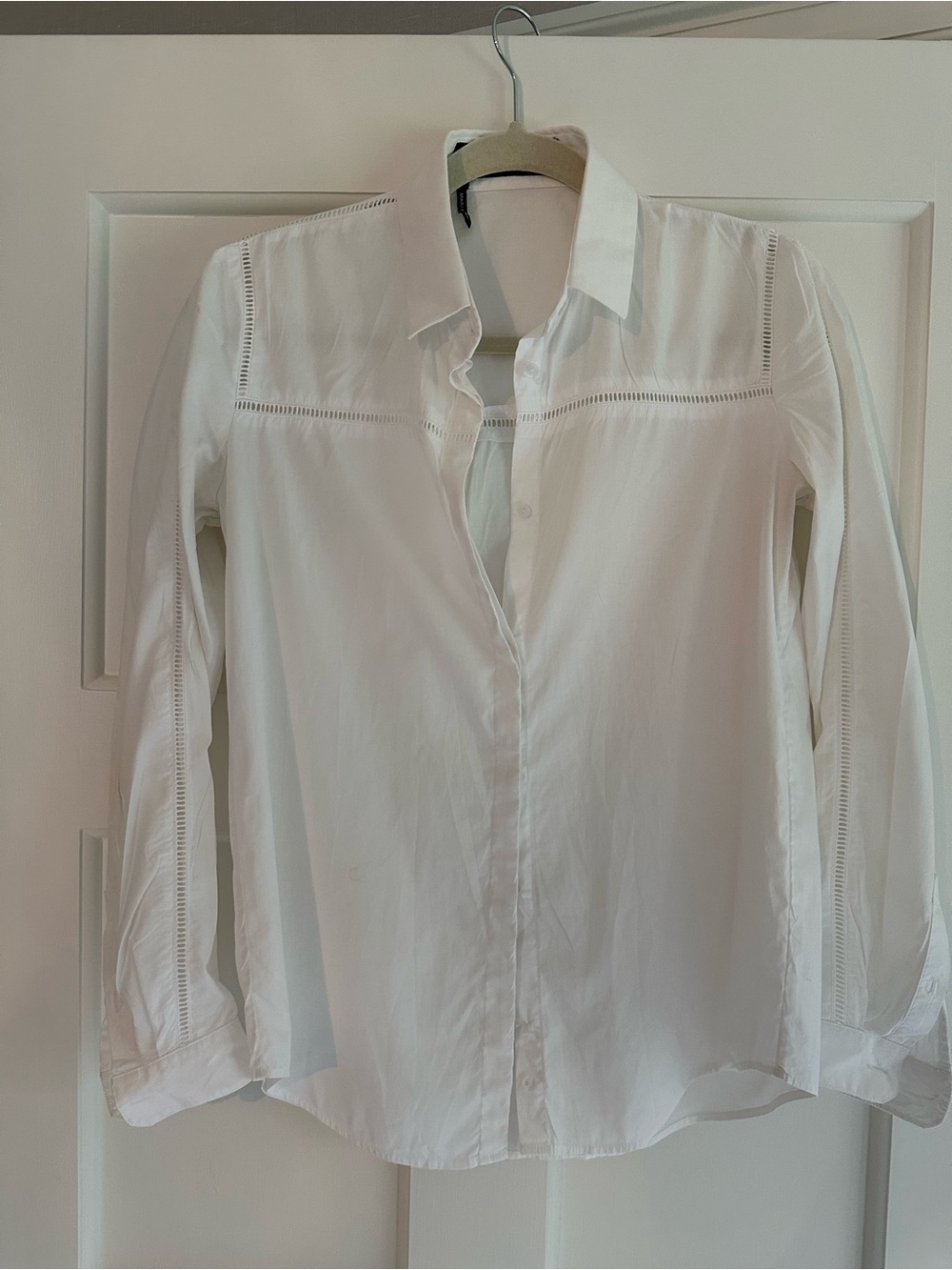 The Kooples White Shirt with Black Label Detail